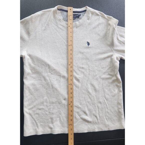 US Polo Assn. Waffle Knit Thermal Shirt Long Sleeve Sleep Shirt Ivory Mens XL - Picture 10 of 10